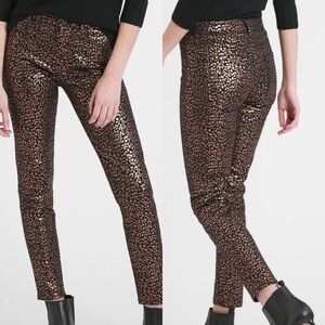 Banana Republic NEW Mid Rise Skinny Metallic Leopard Jeans Sz 27